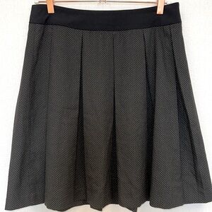 Manoukian B&W Pleated Polka Dot A-Line Skirt • Sz 4